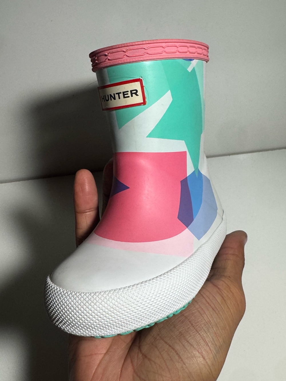 Hunter First Classic Boot Baby/Toddler White Pink Green Multi Size US 5/UK4